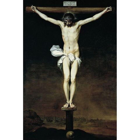 Cristo crucificado Gold Ornate Wood Framed Art Print with Double Matting by Cano, Alonso