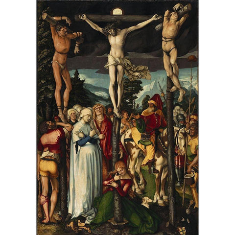 The Crucifixion of Christ White Modern Wood Framed Art Print by Baldung, Hans