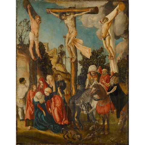 The Crucifixion White Modern Wood Framed Art Print by Cranach the Elder, Lucas