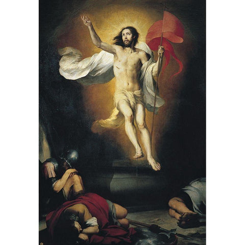 Resurreccion del Senor Gold Ornate Wood Framed Art Print with Double Matting by Murillo, Bartolome Esteban