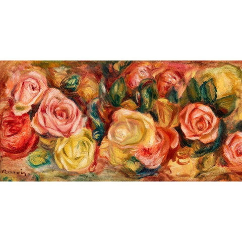 Roses 1912 White Modern Wood Framed Art Print by Renoir, Pierre-Auguste