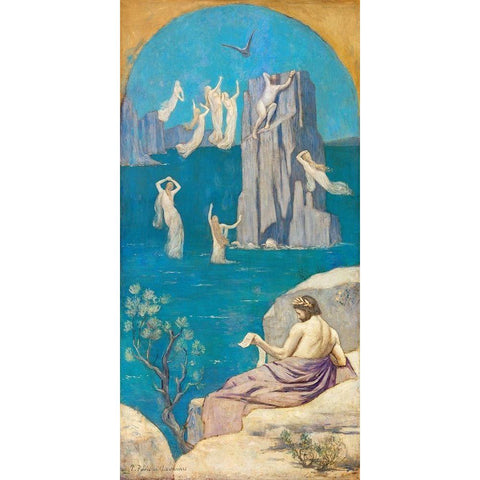 Dramatic Poetry Aeschylus 1896 Gold Ornate Wood Framed Art Print with Double Matting by Renoir, Pierre-Auguste