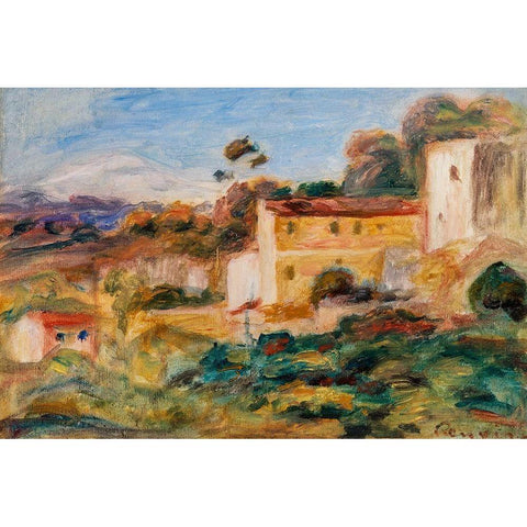 Landscape 1911 Black Modern Wood Framed Art Print by Renoir, Pierre-Auguste