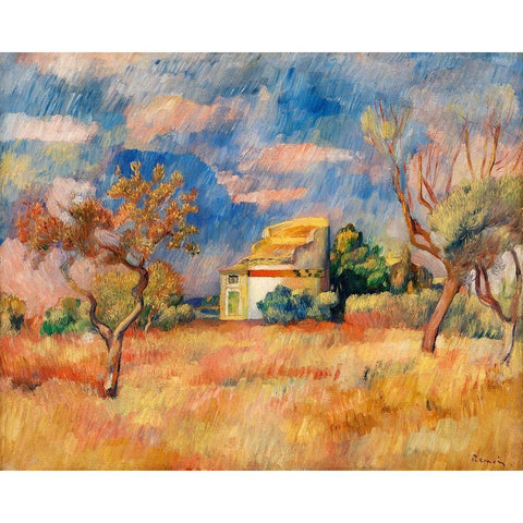 Dovecote at Bellevue Black Modern Wood Framed Art Print by Renoir, Pierre-Auguste