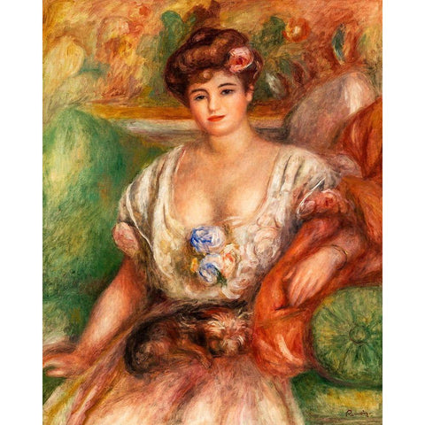 Portrait of Misia Sert 1907 Gold Ornate Wood Framed Art Print with Double Matting by Renoir, Pierre-Auguste