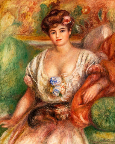 Portrait of Misia Sert 1907 White Modern Wood Framed Art Print with Double Matting by Renoir, Pierre-Auguste