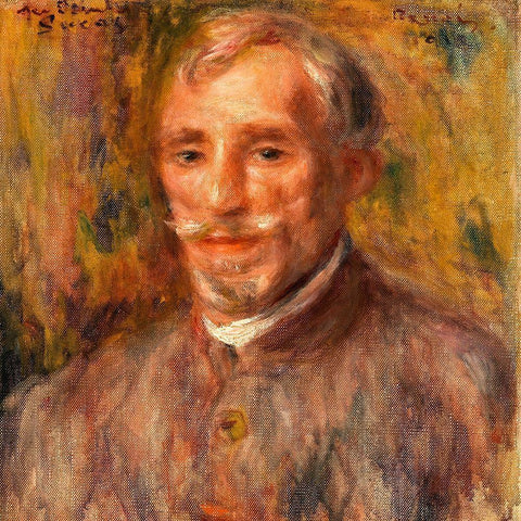 Portrait of Felix Hippolyte Lucas 1918 Black Modern Wood Framed Art Print with Double Matting by Renoir, Pierre-Auguste