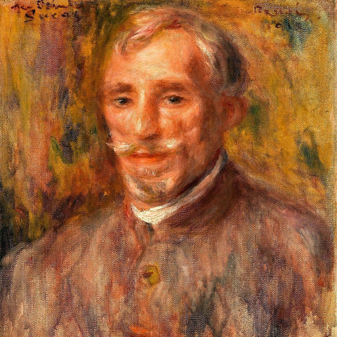 Portrait of Felix Hippolyte Lucas 1918 White Modern Wood Framed Art Print with Double Matting by Renoir, Pierre-Auguste