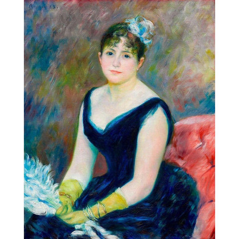 Madame Leon Clapisson 1883 White Modern Wood Framed Art Print by Renoir, Pierre-Auguste