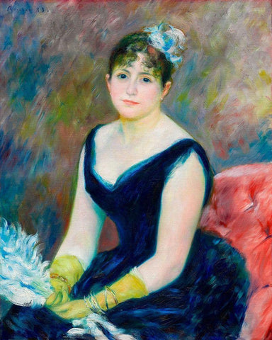 Madame Leon Clapisson 1883 White Modern Wood Framed Art Print with Double Matting by Renoir, Pierre-Auguste