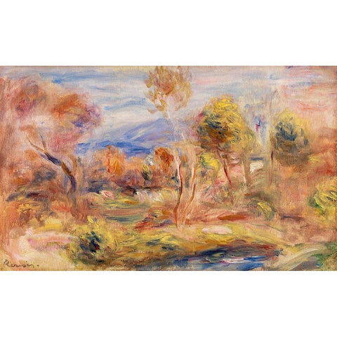 Glade 1909 Black Modern Wood Framed Art Print with Double Matting by Renoir, Pierre-Auguste