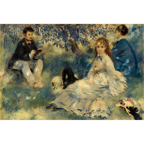 Henriot Family 1875 White Modern Wood Framed Art Print by Renoir, Pierre-Auguste