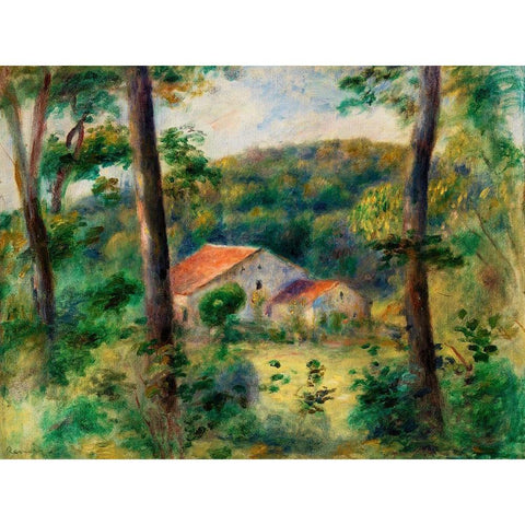 Environs of Briey 1899 Black Modern Wood Framed Art Print by Renoir, Pierre-Auguste