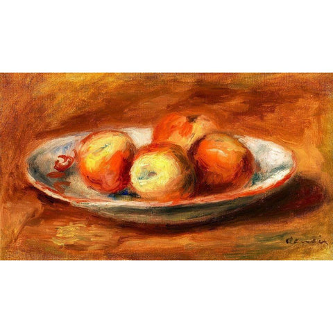 Apples 1914 Gold Ornate Wood Framed Art Print with Double Matting by Renoir, Pierre-Auguste