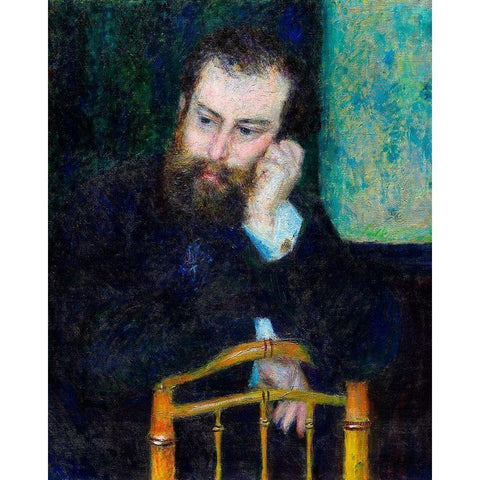 Alfred Sisley 1876 Gold Ornate Wood Framed Art Print with Double Matting by Renoir, Pierre-Auguste