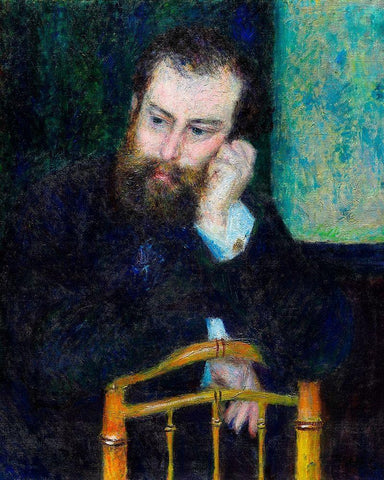 Alfred Sisley 1876 White Modern Wood Framed Art Print with Double Matting by Renoir, Pierre-Auguste