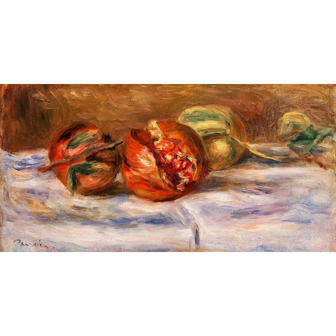 Pomegranates 1910 Black Modern Wood Framed Art Print with Double Matting by Renoir, Pierre-Auguste