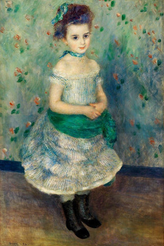 Portrait of Jeanne Durand-Ruel 1876 Black Ornate Wood Framed Art Print with Double Matting by Renoir, Pierre-Auguste