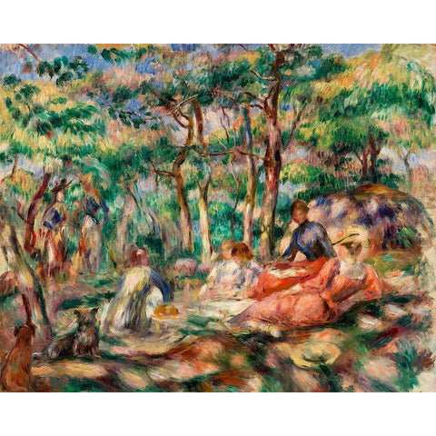 Picnic 1893 White Modern Wood Framed Art Print by Renoir, Pierre-Auguste