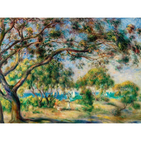 Coastal Scene 1892 Black Modern Wood Framed Art Print by Renoir, Pierre-Auguste
