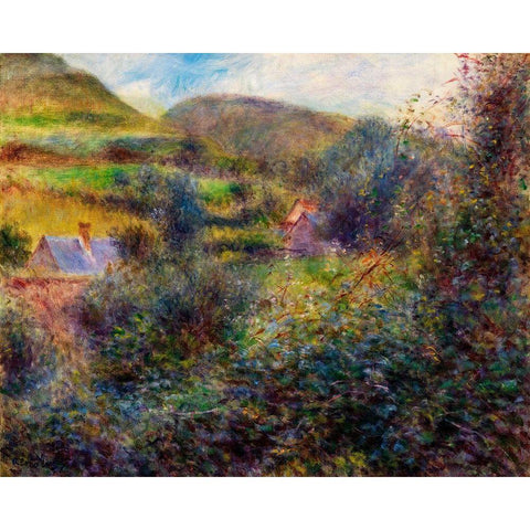 Environs of Berneval 1879 White Modern Wood Framed Art Print by Renoir, Pierre-Auguste