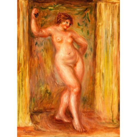 Nude with Castanets 1918 Black Modern Wood Framed Art Print with Double Matting by Renoir, Pierre-Auguste