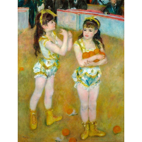 Acrobats at the Cirque Fernando 1879 Black Modern Wood Framed Art Print by Renoir, Pierre-Auguste