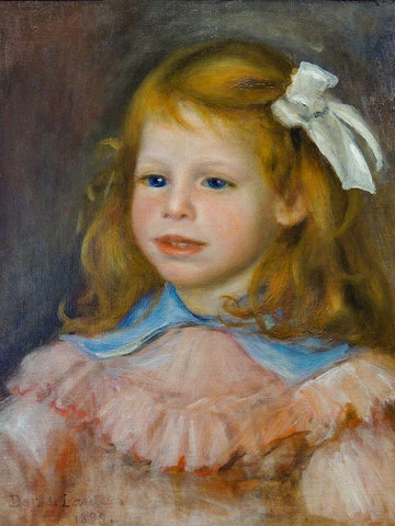 Portrait of Jean White Modern Wood Framed Art Print with Double Matting by Renoir, Pierre-Auguste