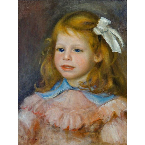 Portrait of Jean Gold Ornate Wood Framed Art Print with Double Matting by Renoir, Pierre-Auguste