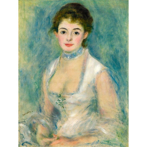 Portrait of Madame Henriot Gold Ornate Wood Framed Art Print with Double Matting by Renoir, Pierre-Auguste