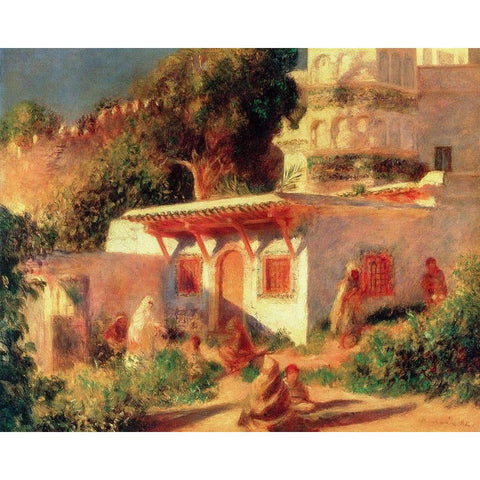 Mosque at Algiers Black Modern Wood Framed Art Print with Double Matting by Renoir, Pierre-Auguste