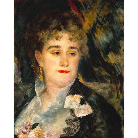 Madame Charpentier White Modern Wood Framed Art Print by Renoir, Pierre-Auguste