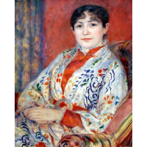 Portrait of Madame Henriot Black Modern Wood Framed Art Print by Renoir, Pierre-Auguste