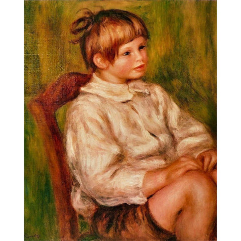 Coco Claude Renoir Gold Ornate Wood Framed Art Print with Double Matting by Renoir, Pierre-Auguste