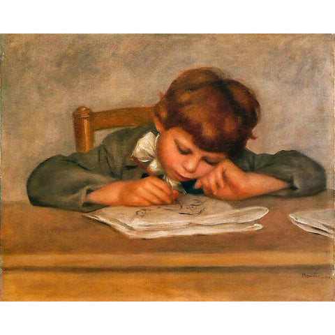 Jean RenoirÂ drawing White Modern Wood Framed Art Print by Renoir, Pierre-Auguste