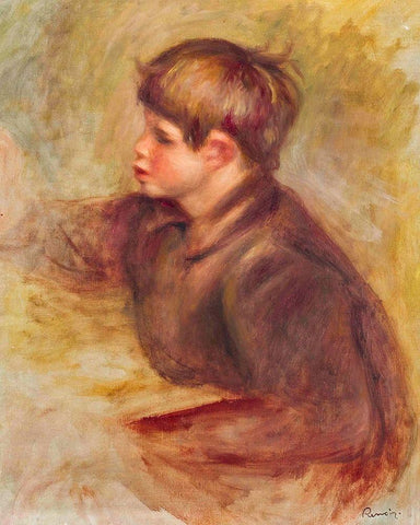 Claude Renoir the Painter White Modern Wood Framed Art Print with Double Matting by Renoir, Pierre-Auguste
