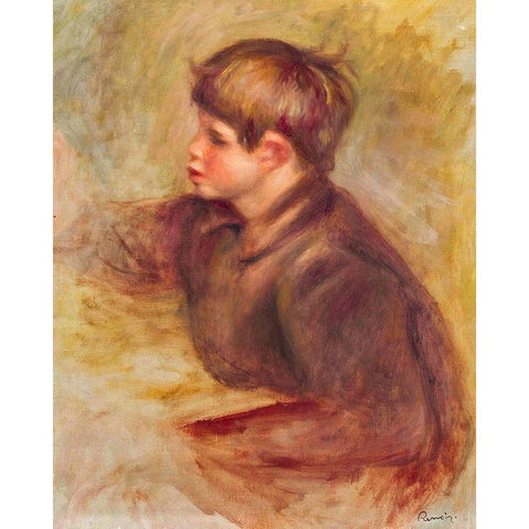 Claude Renoir the Painter White Modern Wood Framed Art Print by Renoir, Pierre-Auguste