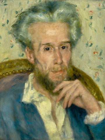 Portrait of Victor Chocquet White Modern Wood Framed Art Print with Double Matting by Renoir, Pierre-Auguste