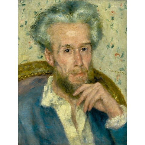 Portrait of Victor Chocquet Gold Ornate Wood Framed Art Print with Double Matting by Renoir, Pierre-Auguste