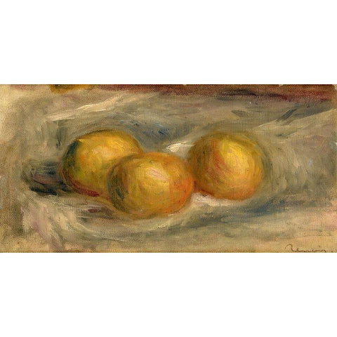 Lemons Gold Ornate Wood Framed Art Print with Double Matting by Renoir, Pierre-Auguste