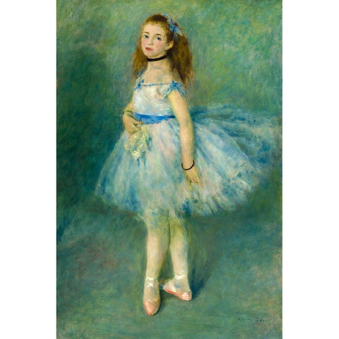 The Dancer Black Modern Wood Framed Art Print with Double Matting by Renoir, Pierre-Auguste