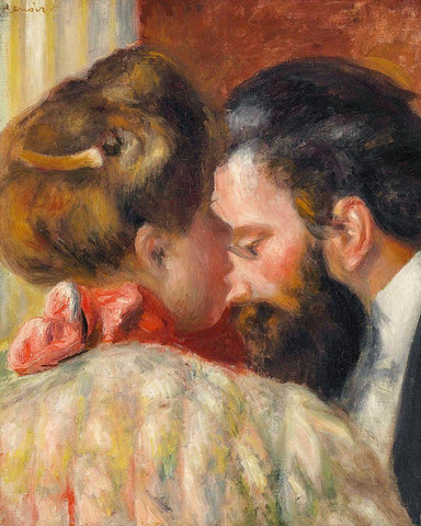 Confidence White Modern Wood Framed Art Print with Double Matting by Renoir, Pierre-Auguste