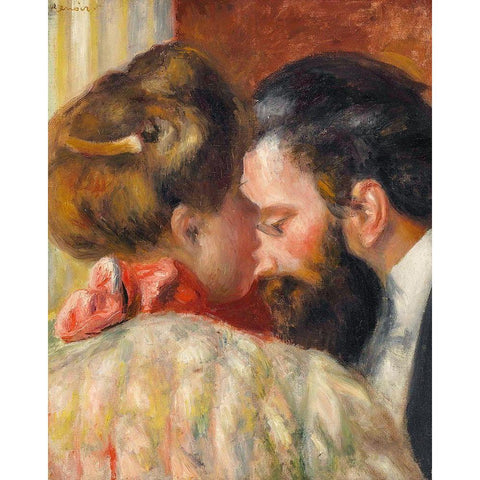 Confidence Gold Ornate Wood Framed Art Print with Double Matting by Renoir, Pierre-Auguste