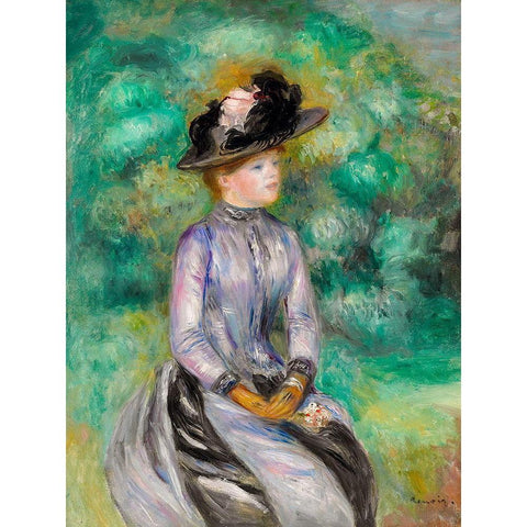 Adrienne White Modern Wood Framed Art Print by Renoir, Pierre-Auguste