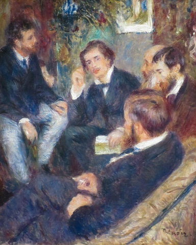 At Renoirs Home, rue St. Georges White Modern Wood Framed Art Print with Double Matting by Renoir, Pierre-Auguste