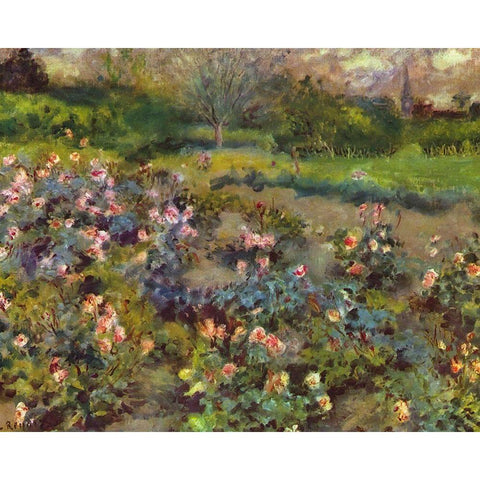 Rosenhain White Modern Wood Framed Art Print by Renoir, Pierre-Auguste