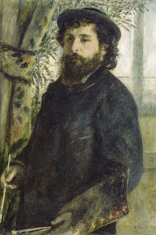 Claude Monet White Modern Wood Framed Art Print with Double Matting by Renoir, Pierre-Auguste