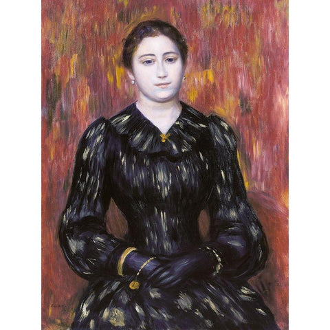 Portrait of Mme. Paulin Gold Ornate Wood Framed Art Print with Double Matting by Renoir, Pierre-Auguste