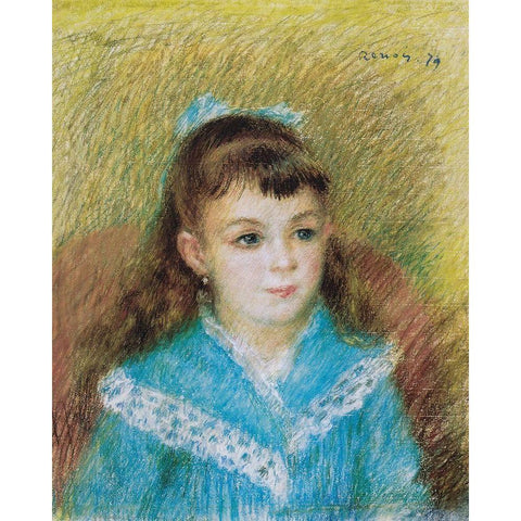 Portrait of a Young Girl, Elisabeth Maitre 1879 White Modern Wood Framed Art Print by Renoir, Pierre-Auguste