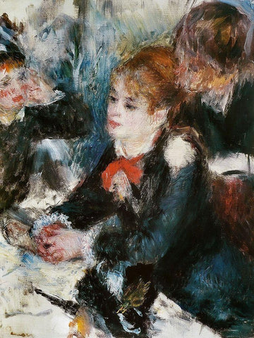 At the Milliners Black Ornate Wood Framed Art Print with Double Matting by Renoir, Pierre-Auguste